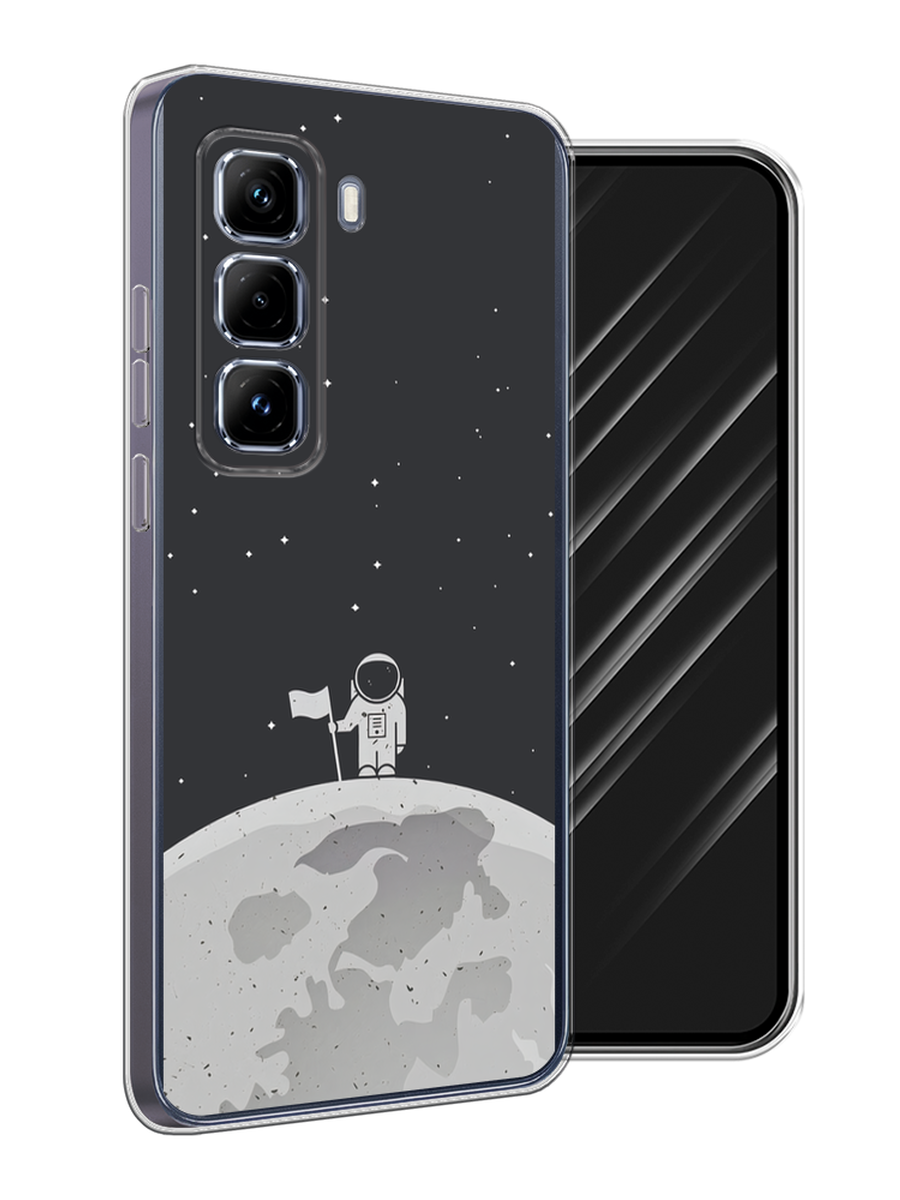 

Чехол Awog на Infinix Hot 50 Pro Plus "Первый на Луне", Черный, 3107050-1