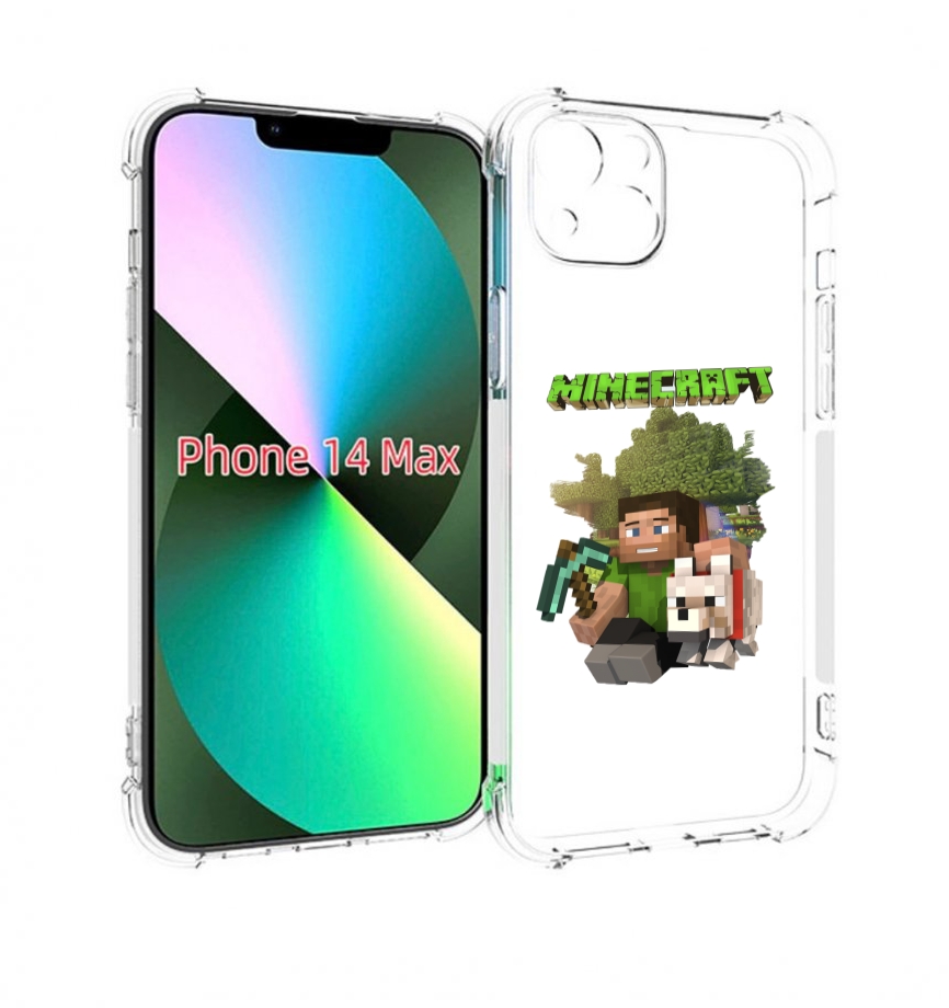 

Чехол MyPads Майнкрафт детский для iPhone 14 Plus (6.7), Прозрачный, Tocco
