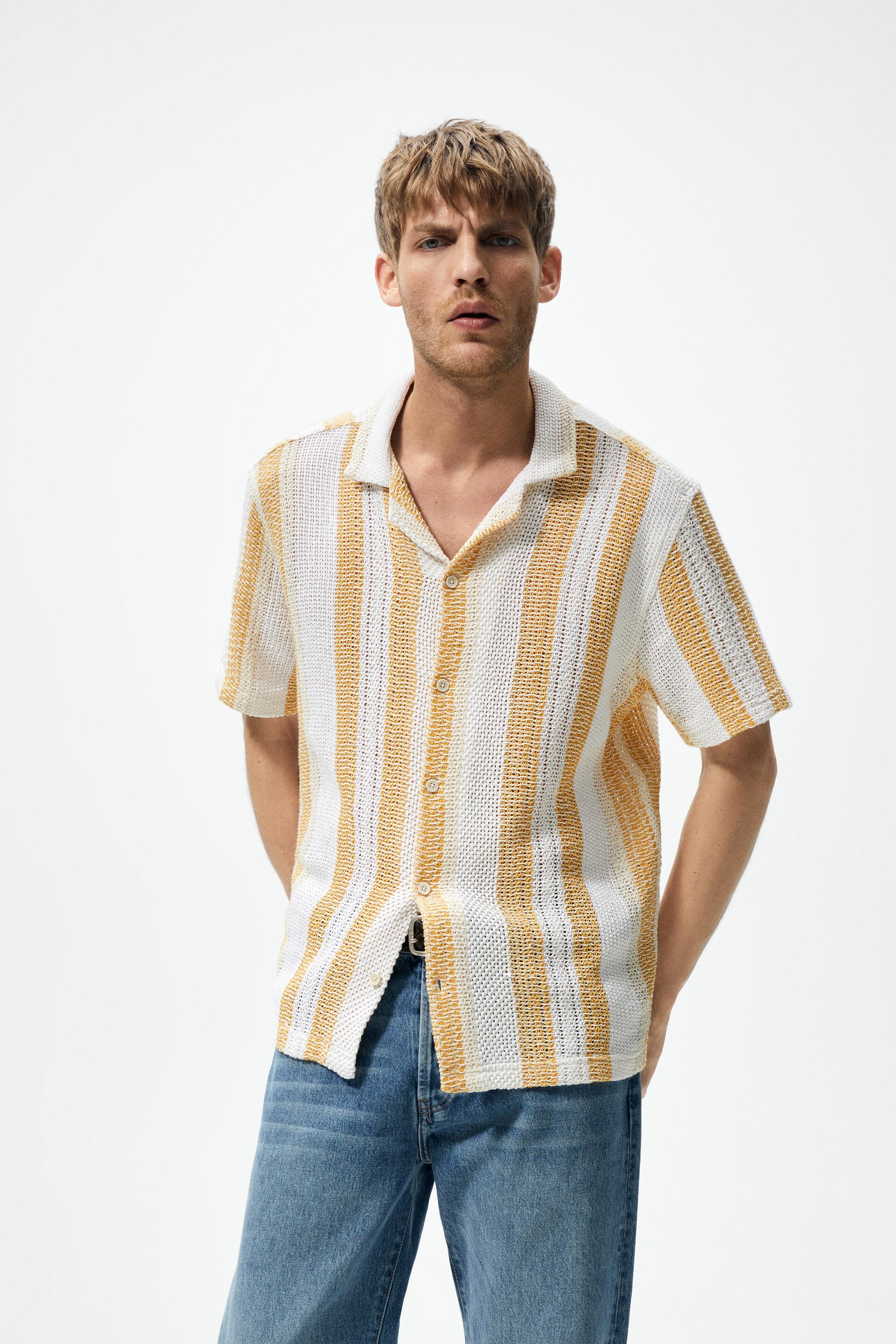 

Рубашка мужская ZARA 05607156 желтая M (доставка из-за рубежа), 05607156