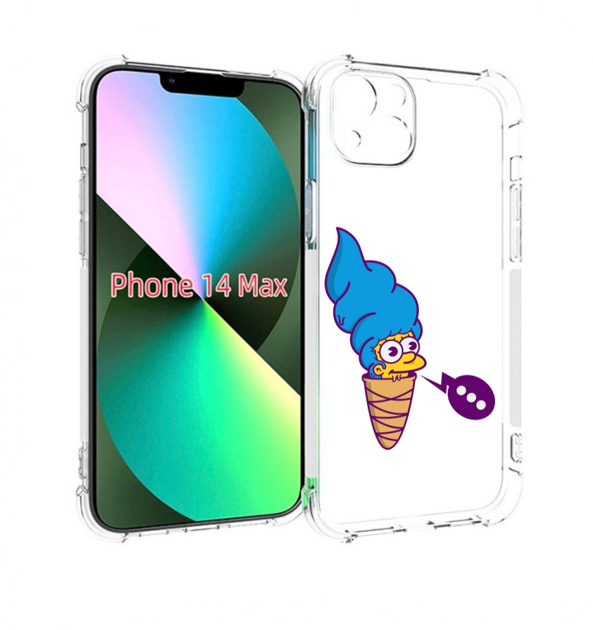 

Чехол MyPads Мардж-рожок для iPhone 14 Plus (6.7), Прозрачный, Tocco