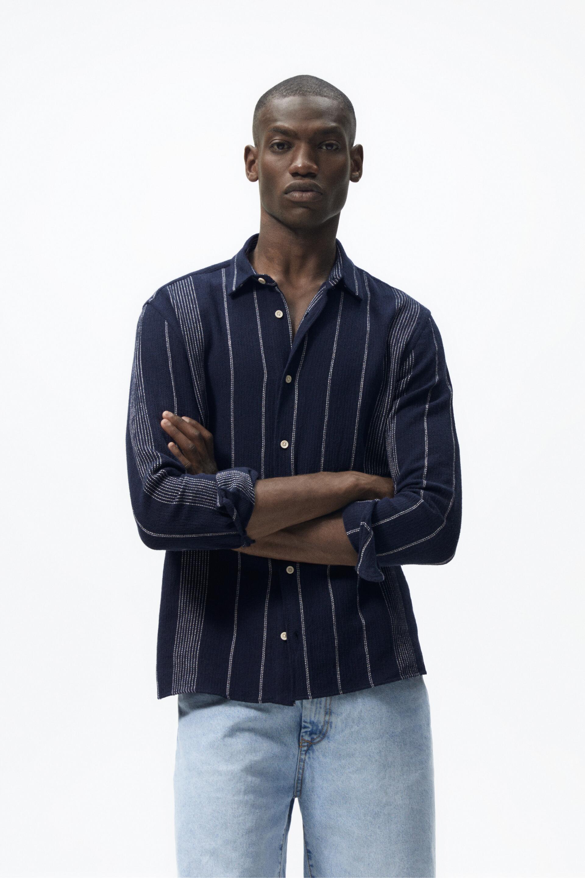 

Рубашка мужская ZARA 05613077 синяя S (доставка из-за рубежа), 05613077