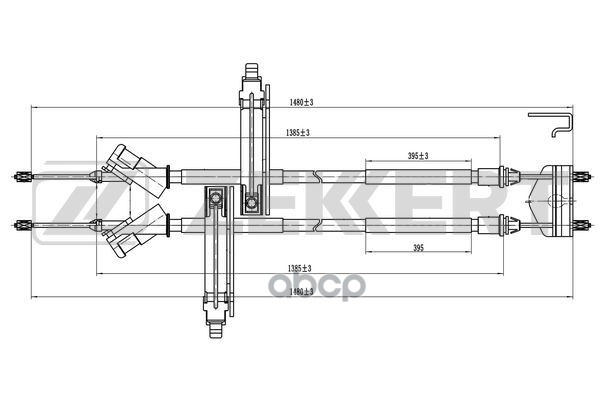 Трос Стояночного Тормоза Ford Focus 01- Zekkert Bz-1147