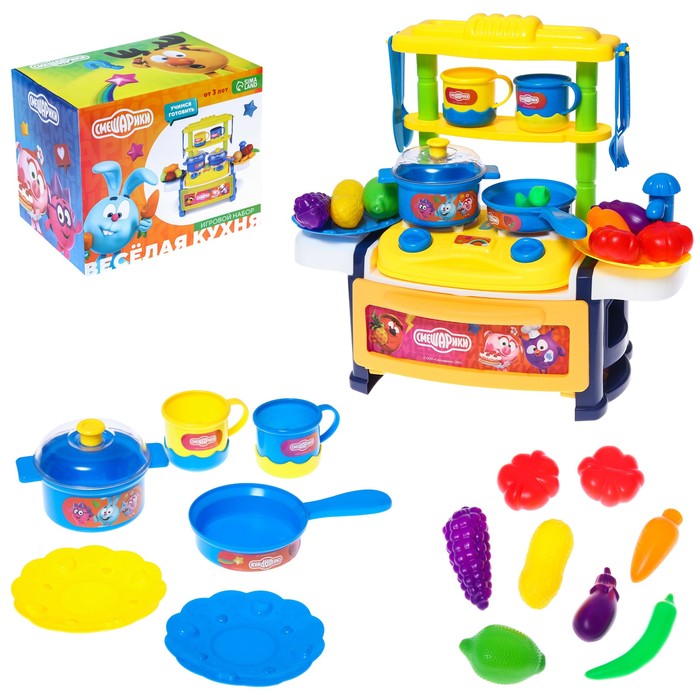 Игровой набор Веселая кухня Смешарики детские синтезаторы смешарики 2 режима пластик желтый