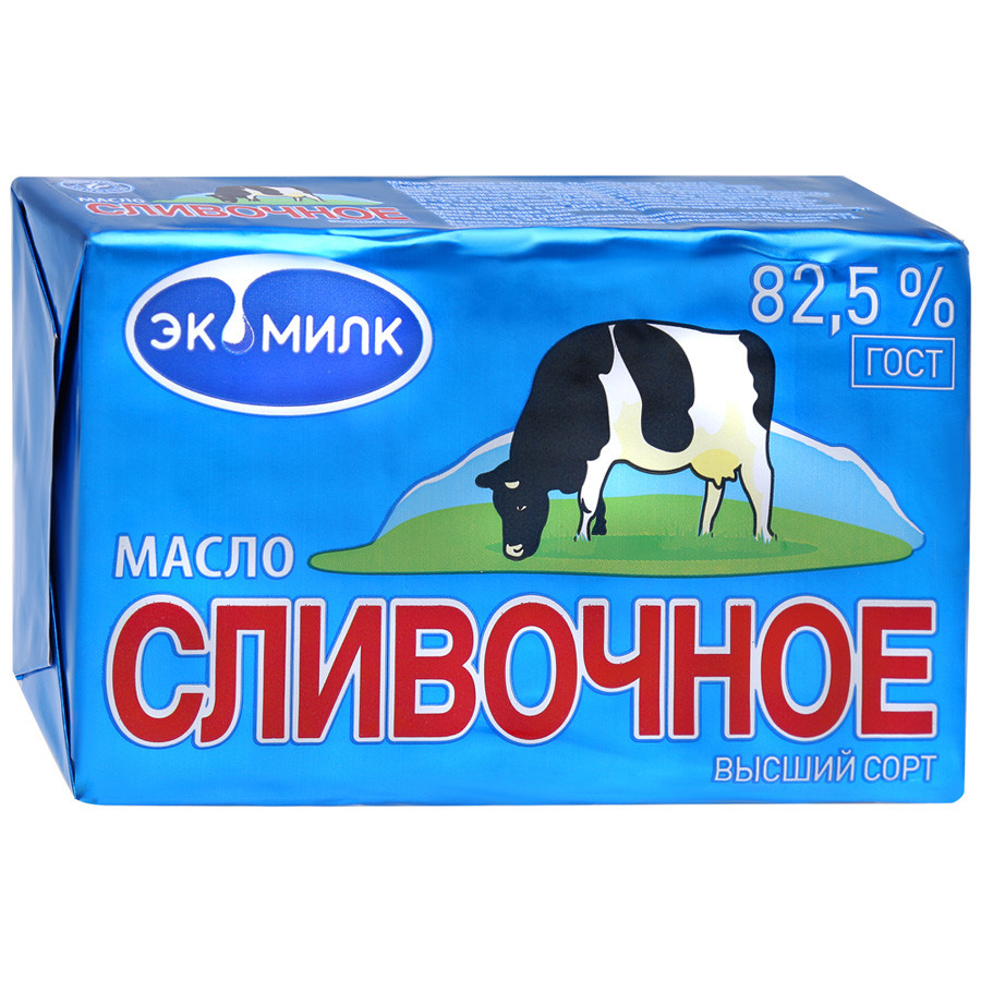 Масло сладко-сливочное Экомилк 82,5%, 180 г
