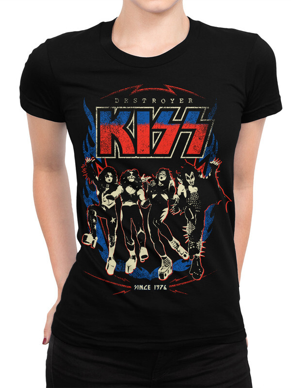 

Футболка женская Design Heroes Рок Группа Kiss черная 3XL, Черный, Рок Группа Kiss