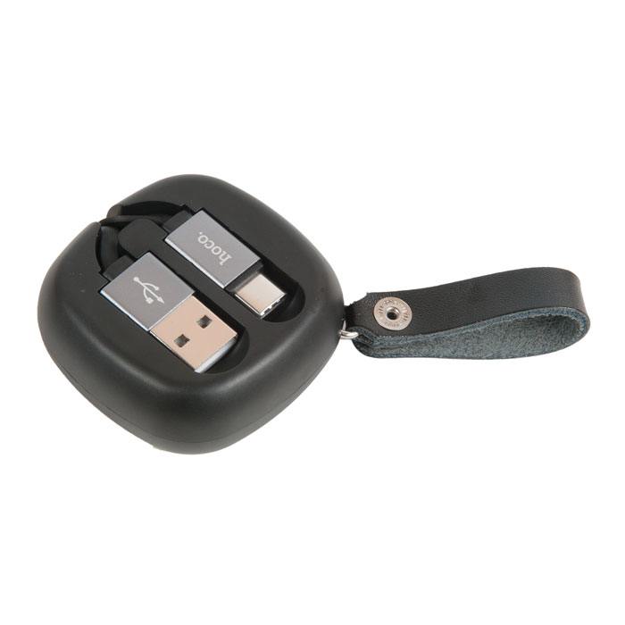 

Кабель USB Hoco U33 Retractable для Type-C, 2.0 A, длина 0,9 м, черный