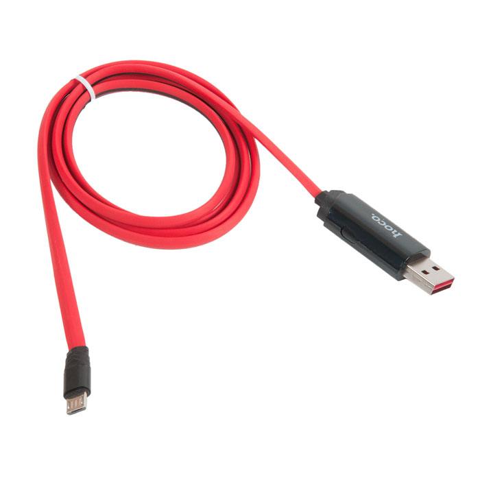 фото Кабель usb hoco u29 led displayed для micro usb, 2.0 a, длина 1.2 м, красный