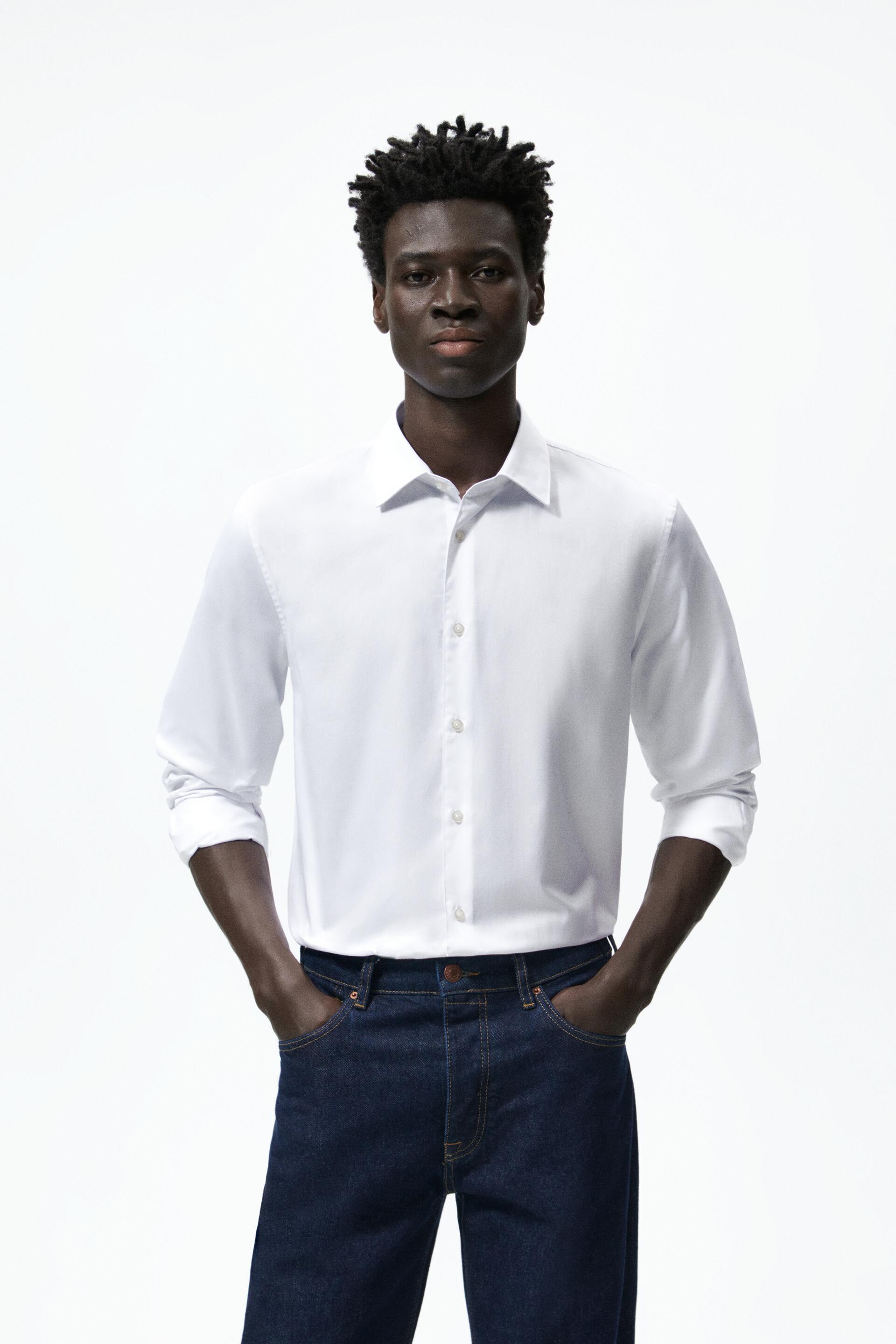 

Рубашка мужская ZARA 05681270 белая M (доставка из-за рубежа), 05681270