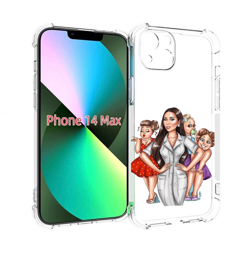 

Чехол MyPads Милые-дамы женский для iPhone 14 Plus (6.7), Прозрачный, Tocco
