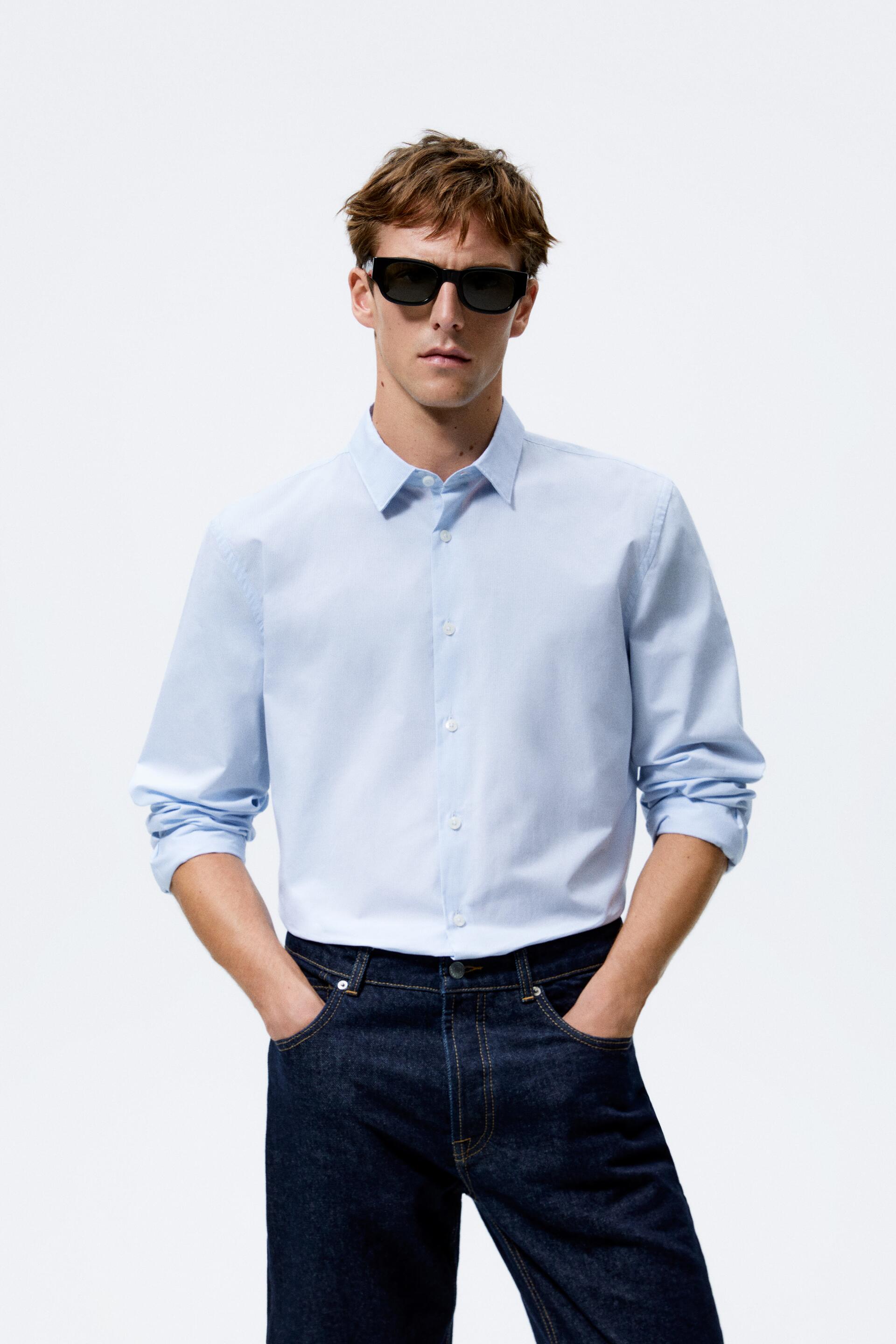 

Рубашка мужская ZARA 05684358 голубая S (доставка из-за рубежа), 05684358