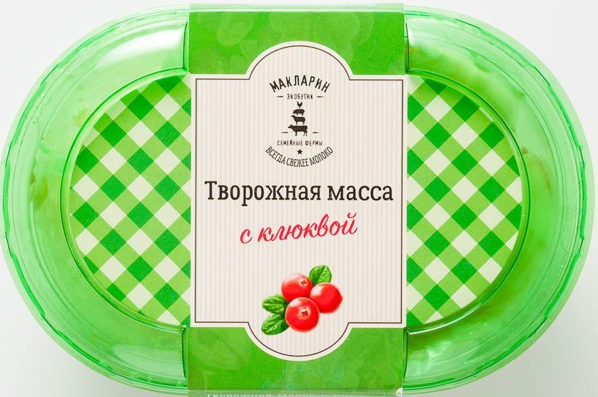 Масса творожная Макларин с клюквой, 13%, 150 г