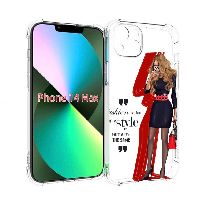 

Чехол MyPads Модная-девушка женский для iPhone 14 Plus (6.7), Прозрачный, Tocco