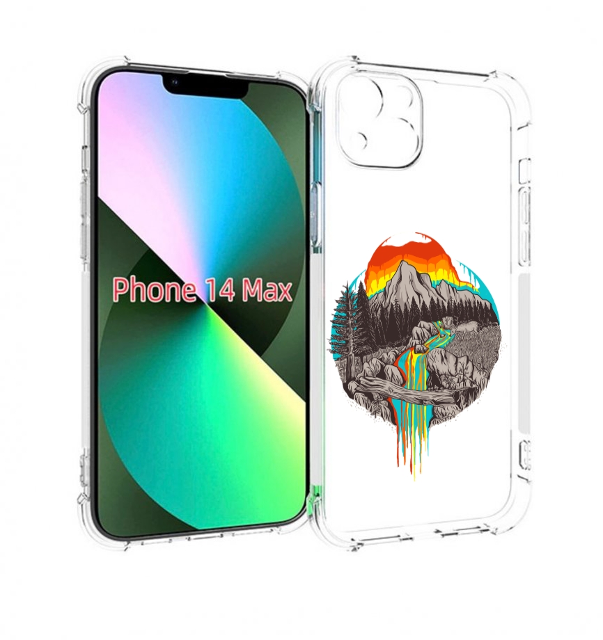 

Чехол MyPads Радужный водопад для iPhone 14 Plus (6.7), Прозрачный, Tocco