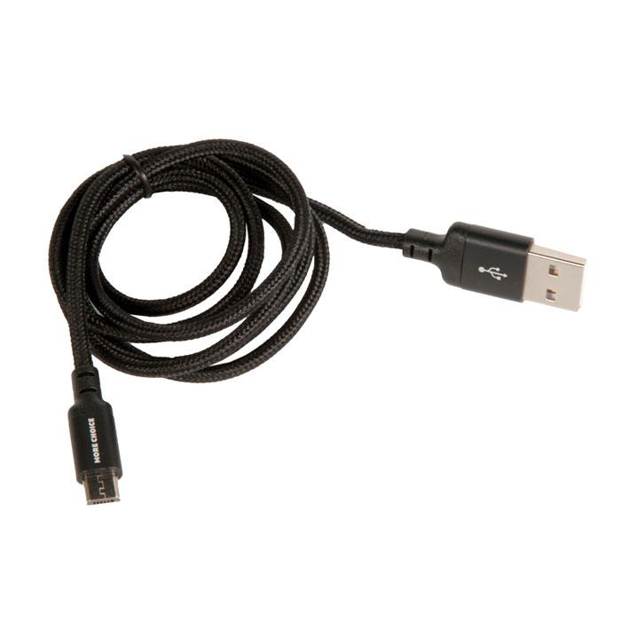 Кабель USB More choice K12m для Micro USB, 2.1А, длина 1.0м, черный