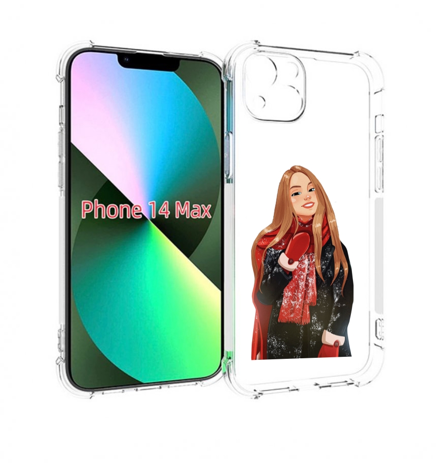 Чехол MyPads Новогодний-зимний-арт женский для iPhone 14 Plus (6.7)
