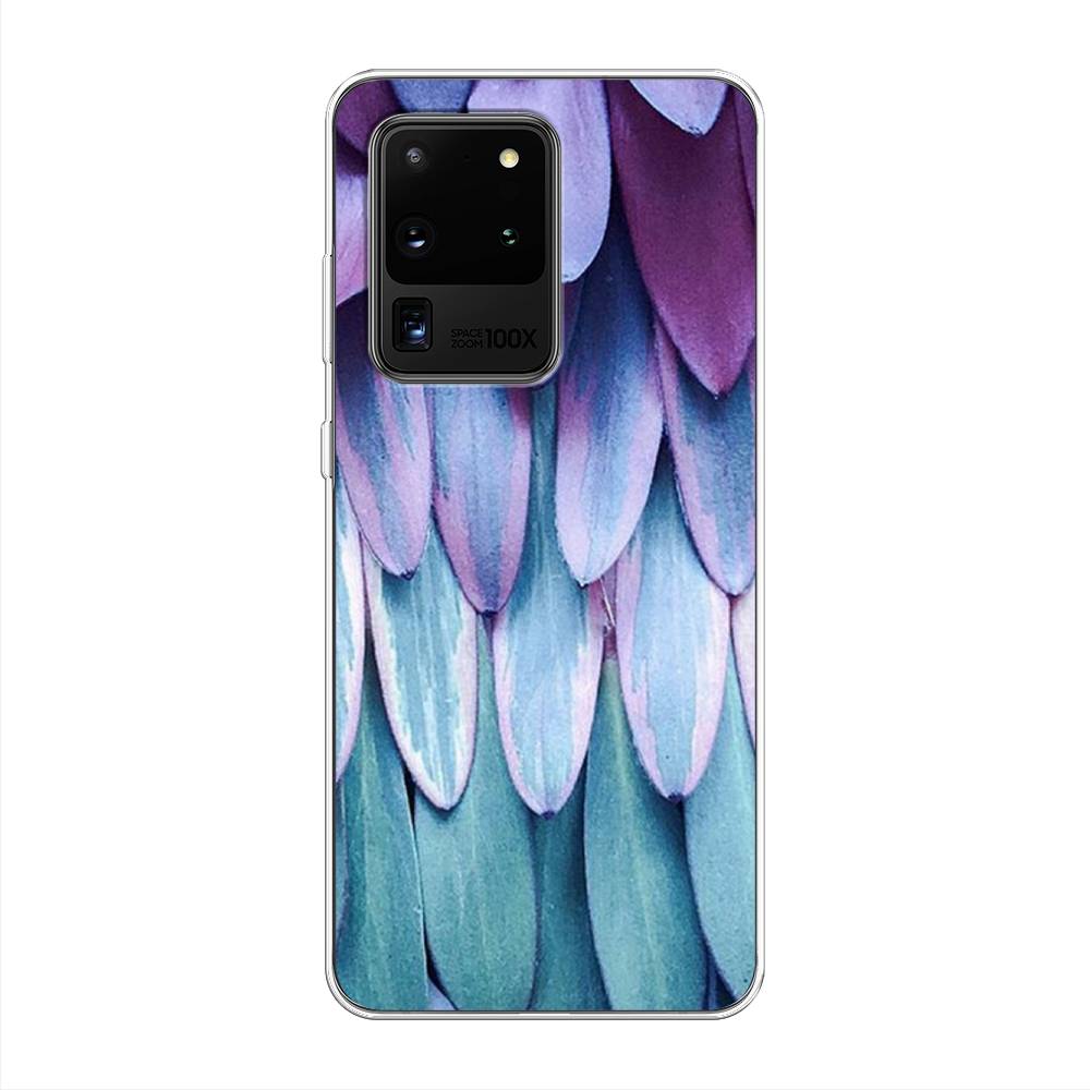

Чехол на Samsung Galaxy S20 Ultra "Синее перо", Фиолетовый;голубой, 29450-3