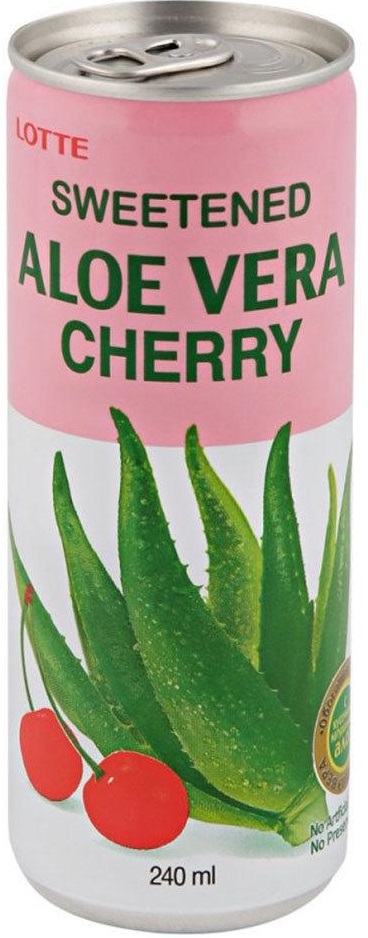 Напиток Lotte Aloe Vera негазированный, с мякотью алоэ, со вкусом вишни, 240 мл