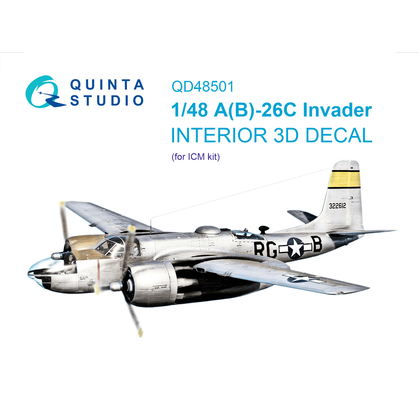 

3D Декаль Quinta Studio интерьера кабины A-26C Invader от ICM QD48501, Цветной