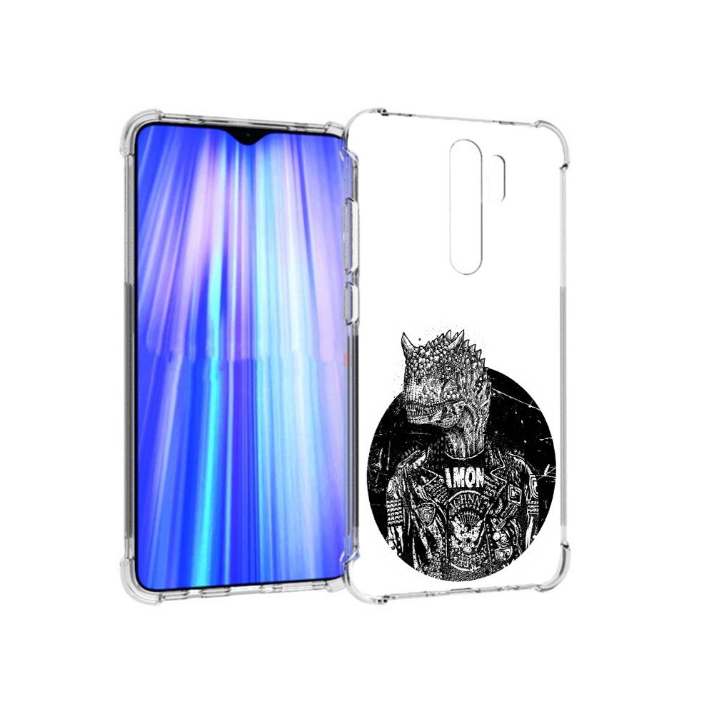 

Чехол MyPads Tocco для Xiaomi Redmi Note 8 Pro динозавр в куртке (PT135544.276.328), Прозрачный, Tocco