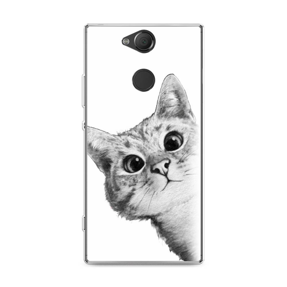 

Чехол Awog на Sony Xperia XA2 Plus "Кот рисунок черно-белый", Разноцветный, 53550-1