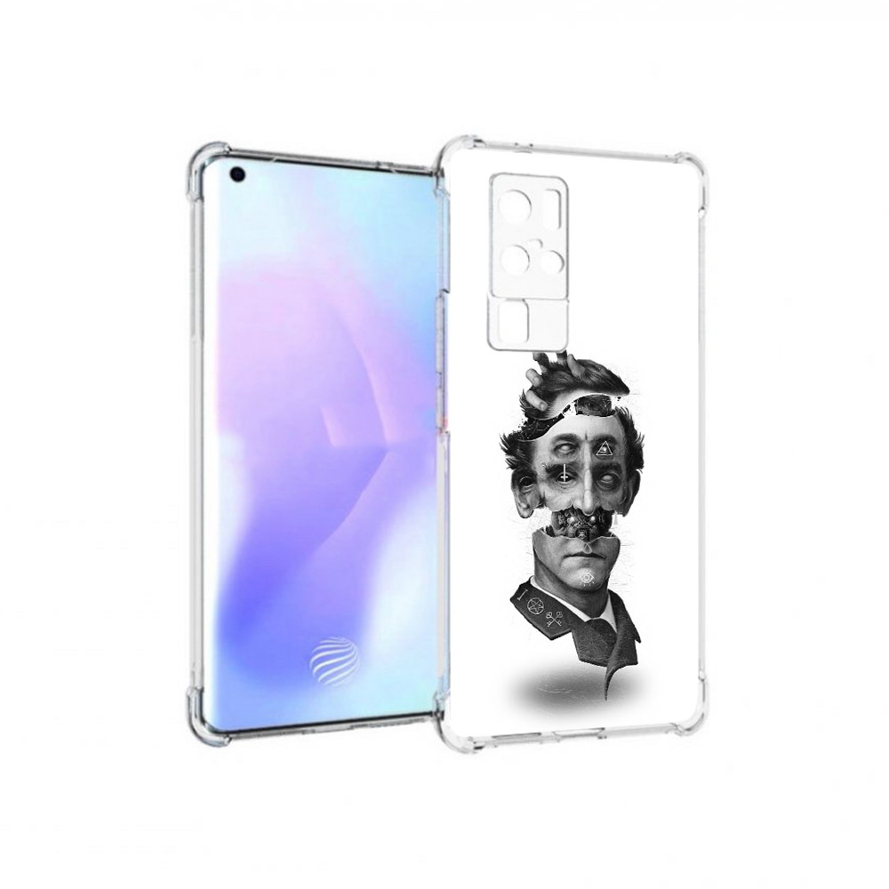 

Чехол MyPads Tocco для Vivo X50 Pro страшное лицо абстракция (PT226970.404.628), Прозрачный, Tocco