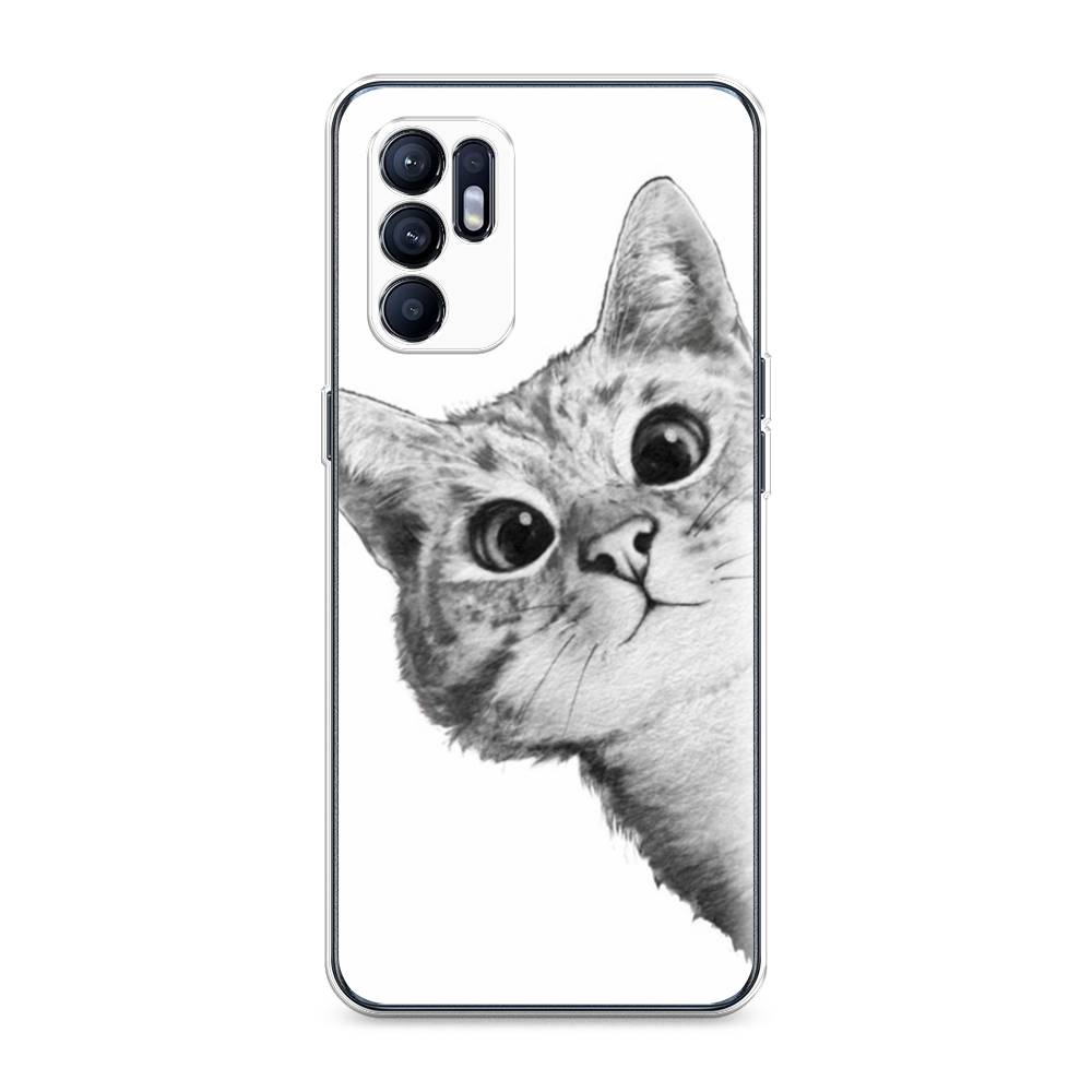 

Чехол Awog на Oppo Reno 6 "Кот рисунок черно-белый", Разноцветный, 257850-1