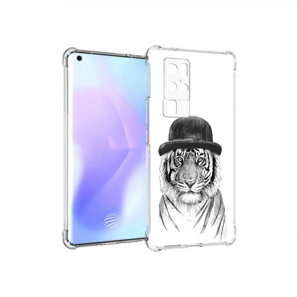 

Чехол MyPads Tocco для Vivo X50 Pro тигр британец (PT226970.404.641), Прозрачный, Tocco