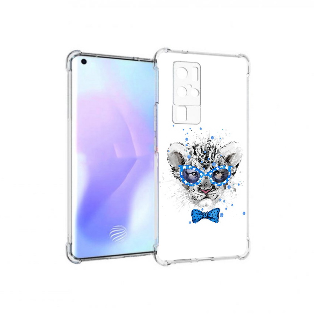 

Чехол MyPads Tocco для Vivo X50 Pro тигренок с бабочкой (PT226970.404.642), Прозрачный, Tocco
