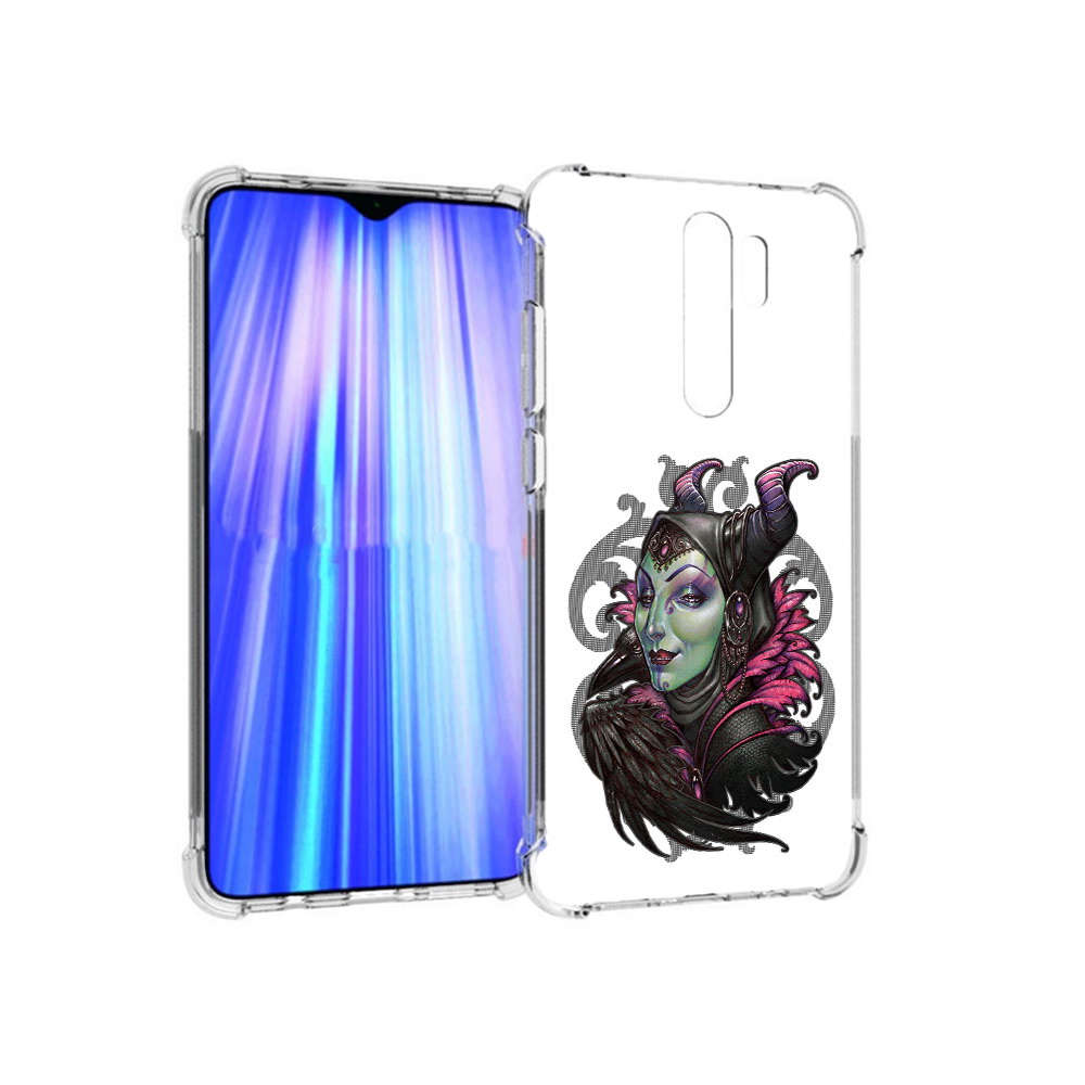

Чехол MyPads Tocco для Xiaomi Redmi Note 8 Pro зеленая девушка с вороном, Прозрачный, Tocco