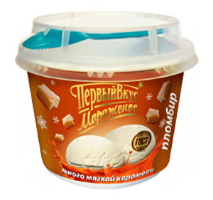 

Мороженое пломбир ПервыйВкус с мягкой карамелью 150 г