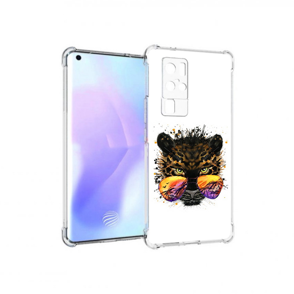 

Чехол MyPads Tocco для Vivo X50 Pro тропический леопард (PT226970.404.649), Прозрачный, Tocco