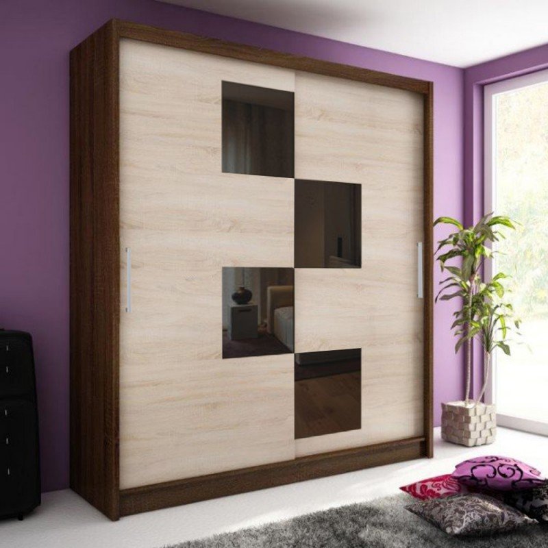 

Шкаф-купе Амадеус-20 Орех для одежды двухдверный 110x220x40 Мегамебель, Коричневый, Амадеус-20