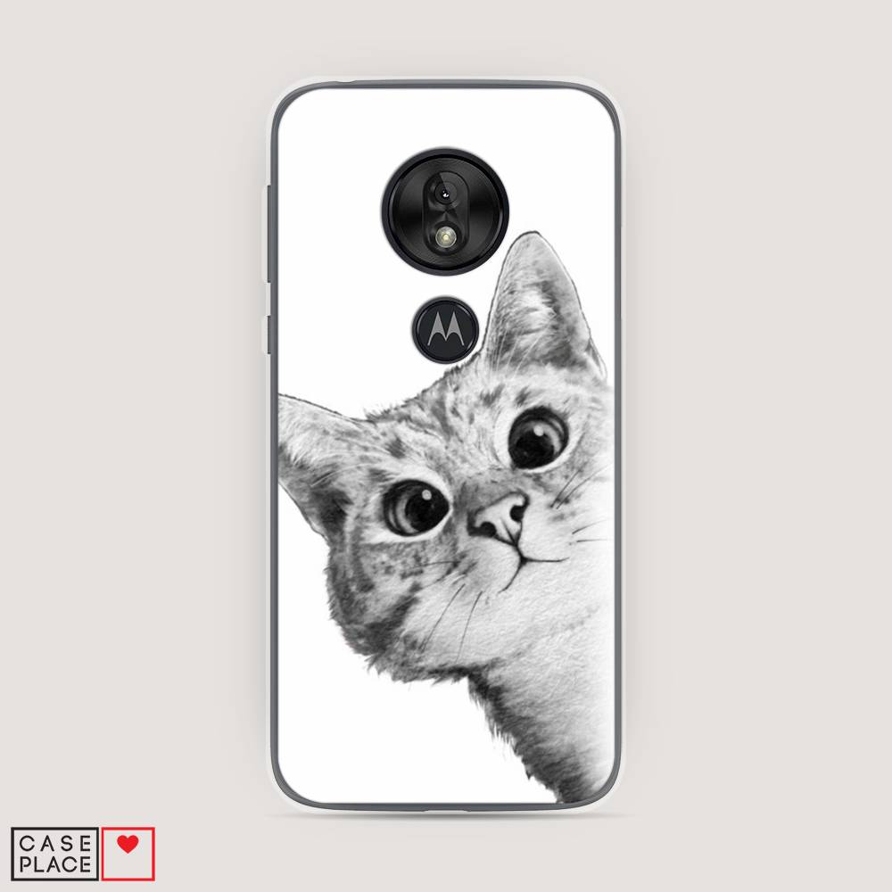 

Чехол Awog на Motorola Moto G7 Play / Моторола Мото G7 Play "Кот рисунок черно-белый", Разноцветный, 241250-1