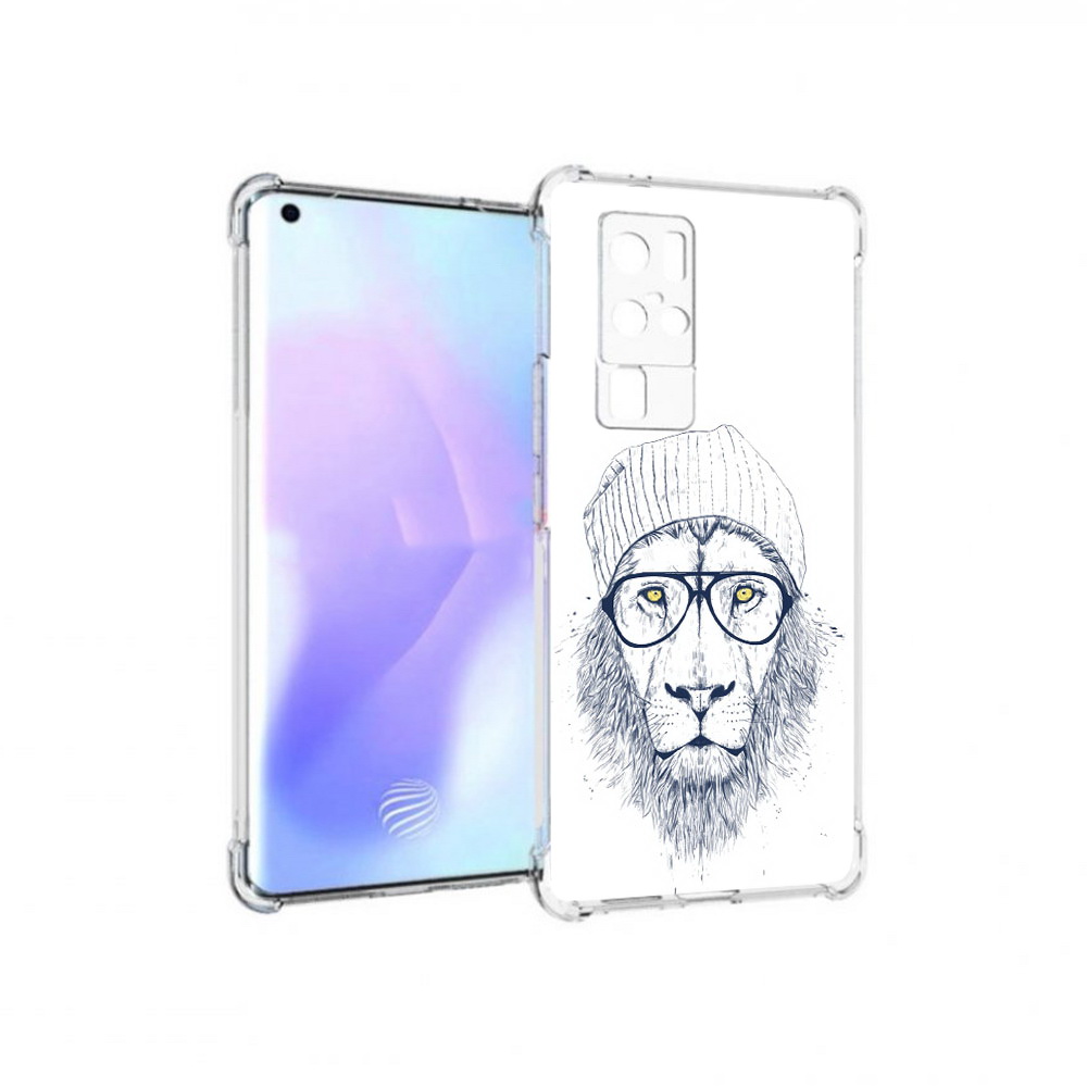 

Чехол MyPads Tocco для Vivo X50 Pro хиппи лев (PT226970.404.663), Прозрачный, Tocco