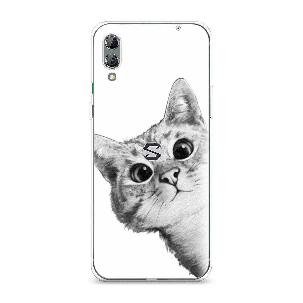 

Чехол Awog на Xiaomi Black Shark 2 "Кот рисунок черно-белый", Разноцветный, 36350-1