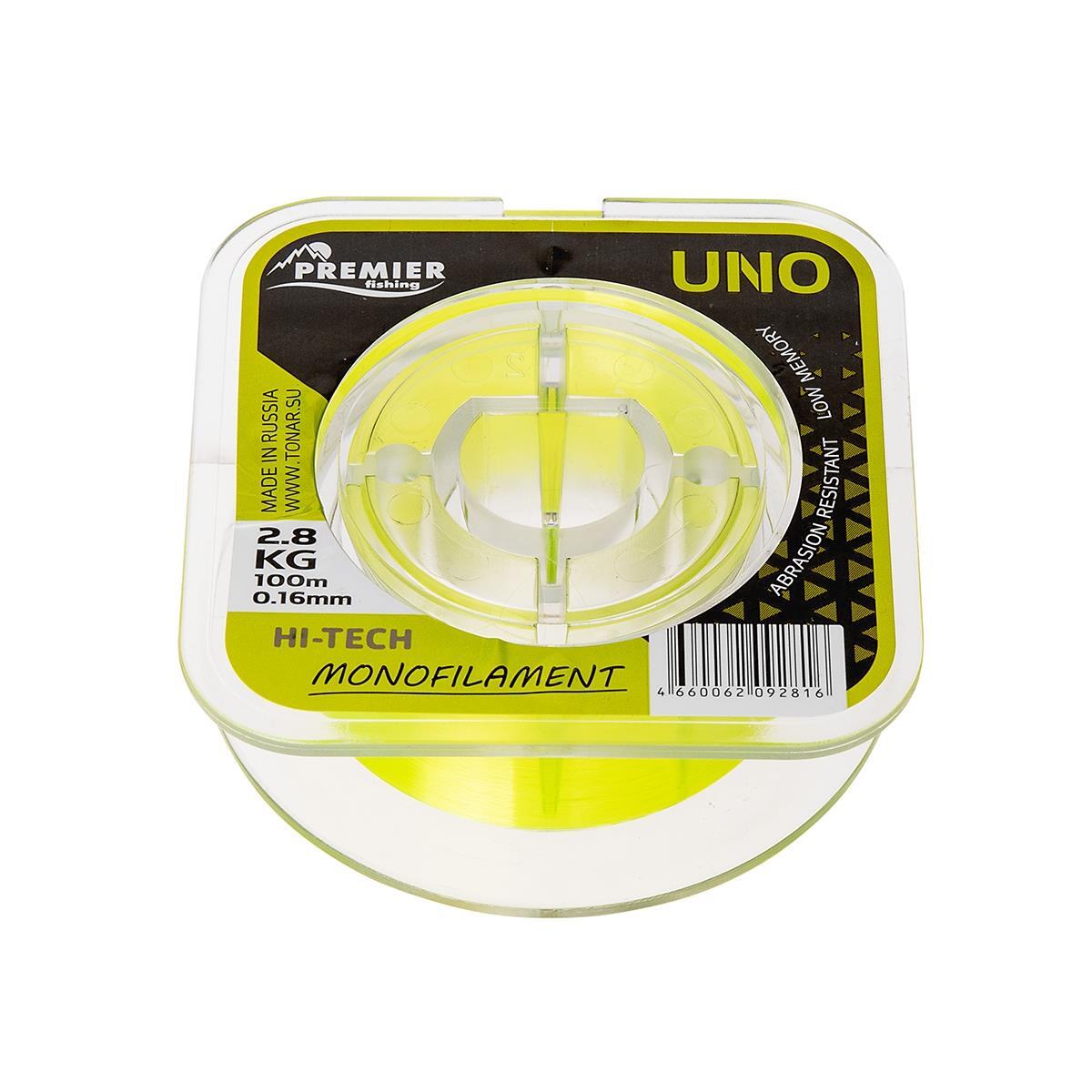 

Леска UNO 0,16mm/100m F.Yellow Nylon PREMIER fishing (PR-U-Y-016-100), Желтый