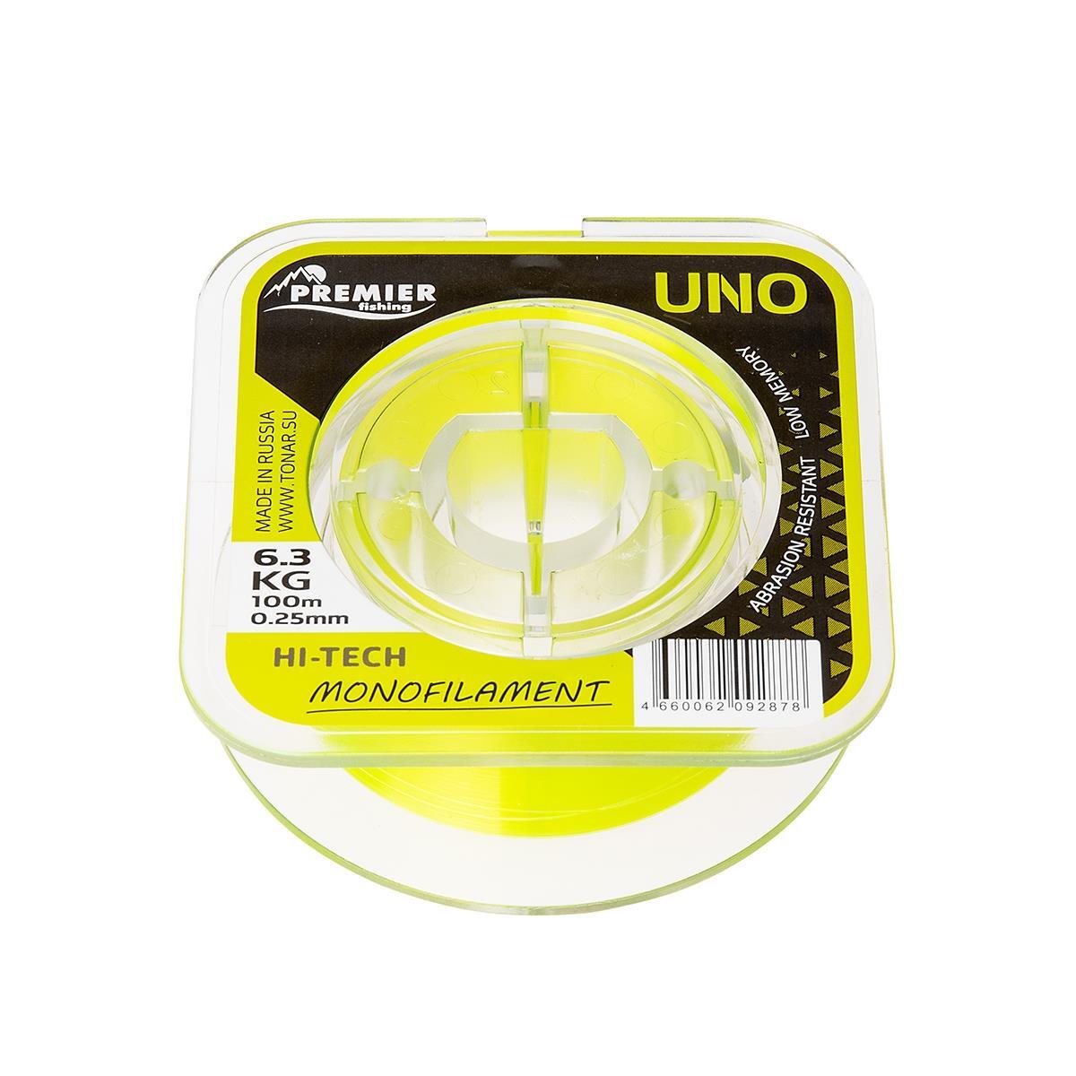 

Леска UNO 0,25mm/100m F.Yellow Nylon PREMIER fishing (PR-U-Y-025-100), Желтый