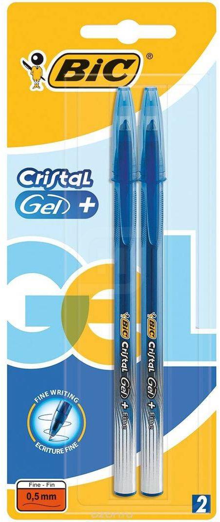 фото Набор гелевых ручек bic cristal gel 0,8 мм черные 2 шт