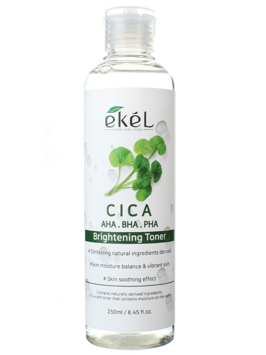 фото Тонер ekel с aha/bha/pha кислотами и экстрактом центеллы brightening toner cica 250 мл