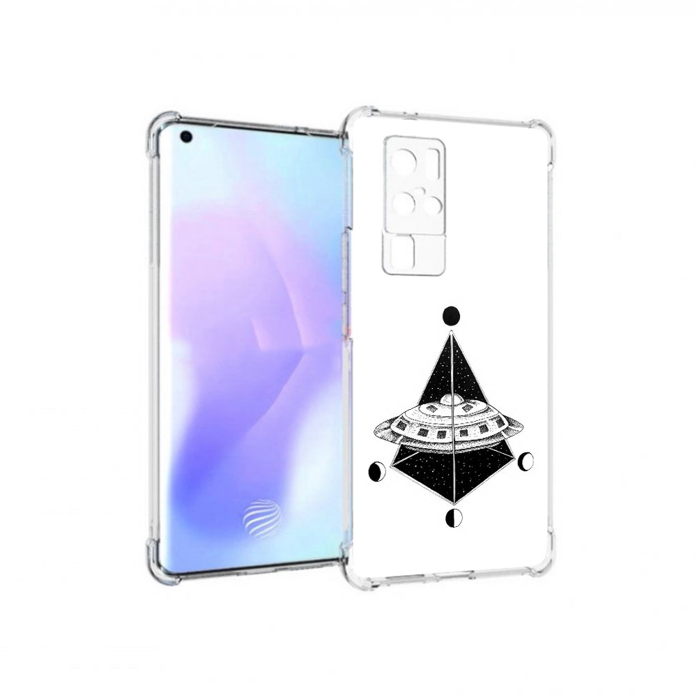 

Чехол MyPads Tocco для Vivo X50 Pro черно белая летающая тарелка (PT226970.404.679), Прозрачный, Tocco
