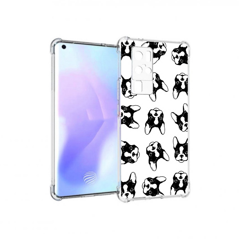 

Чехол MyPads Tocco для Vivo X50 Pro черно белые собачки (PT226970.404.683), Прозрачный, Tocco