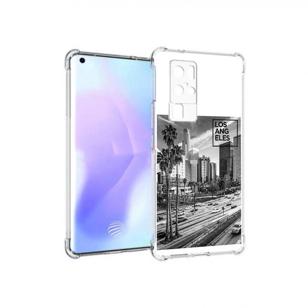 

Чехол MyPads Tocco для Vivo X50 Pro черно белый лос анджелес (PT226970.404.685), Прозрачный, Tocco