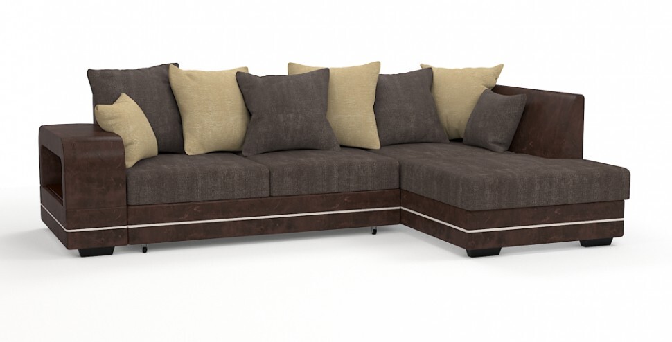 

Дубай Люкс экокожа коричневый + велюр коричневый/бежевый