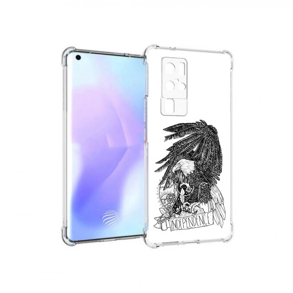 

Чехол MyPads Tocco для Vivo X50 Pro черно белый сокол (PT226970.404.688), Прозрачный, Tocco