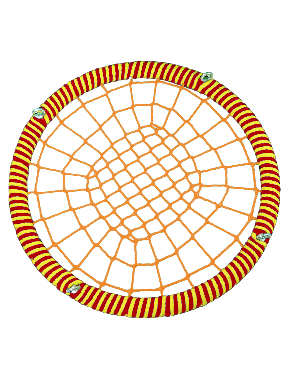 

Качели-гнездо JINN КТ/РГ/140/72/16/8/КР/Ж-О/КГ 140x140 см красный, оранжевый, желтый, 140 круг 72 обод 16 и 8 канат рымгайки