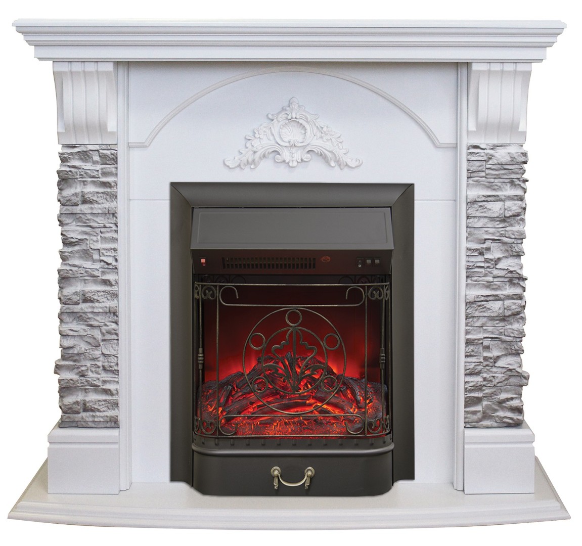 

Электрический камин RealFlame Athena GR WT с Majestic Lux black S, 305132