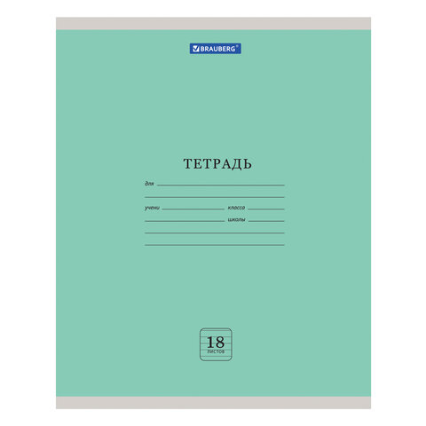 

Тетрадь школьная Brauberg 105677.50 Эко косая линейка 18 листов A5, 1 шт, Эко
