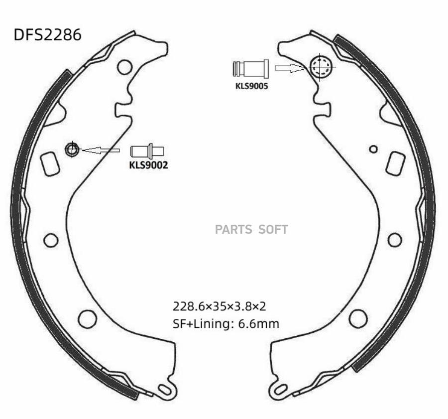 

Тормозные колодки DOUBLE FORCE барабанные DFS2286