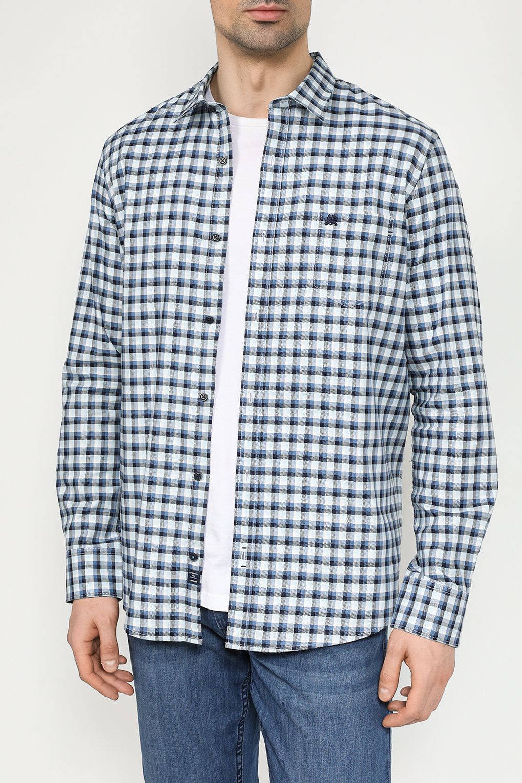 

Рубашка мужская LERROS 2421007 синяя 2XL, Синий, 2421007