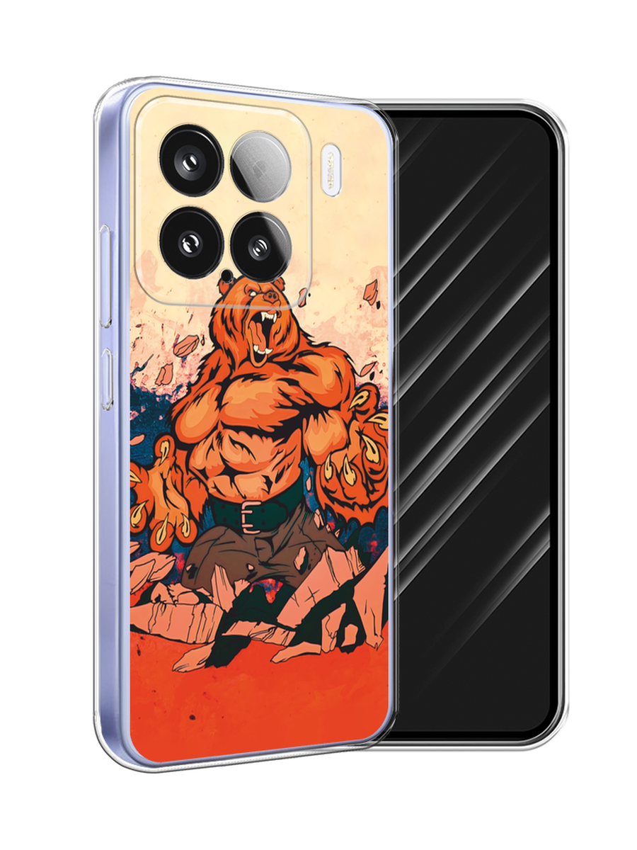 

Чехол Awog на Xiaomi 15 "Медведь с флагом РФ", Коричневый;синий;красный, 323650-1